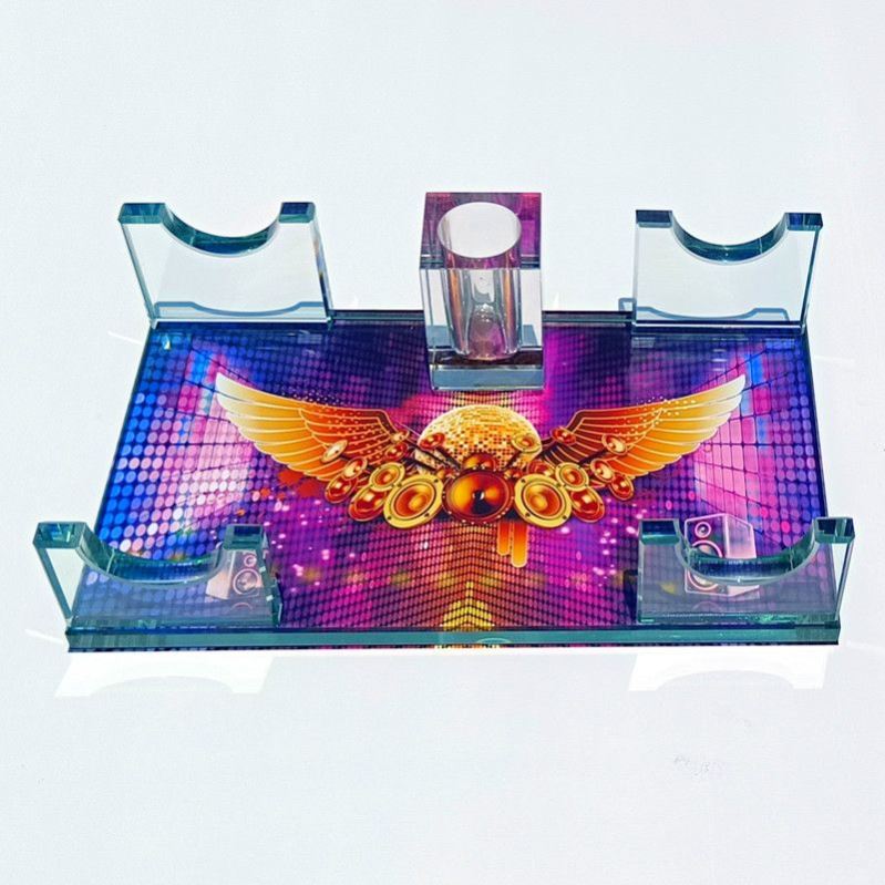 水晶话筒架ktv酒店夜场麦克风架咪唑无线话筒支架桌面免费刻字