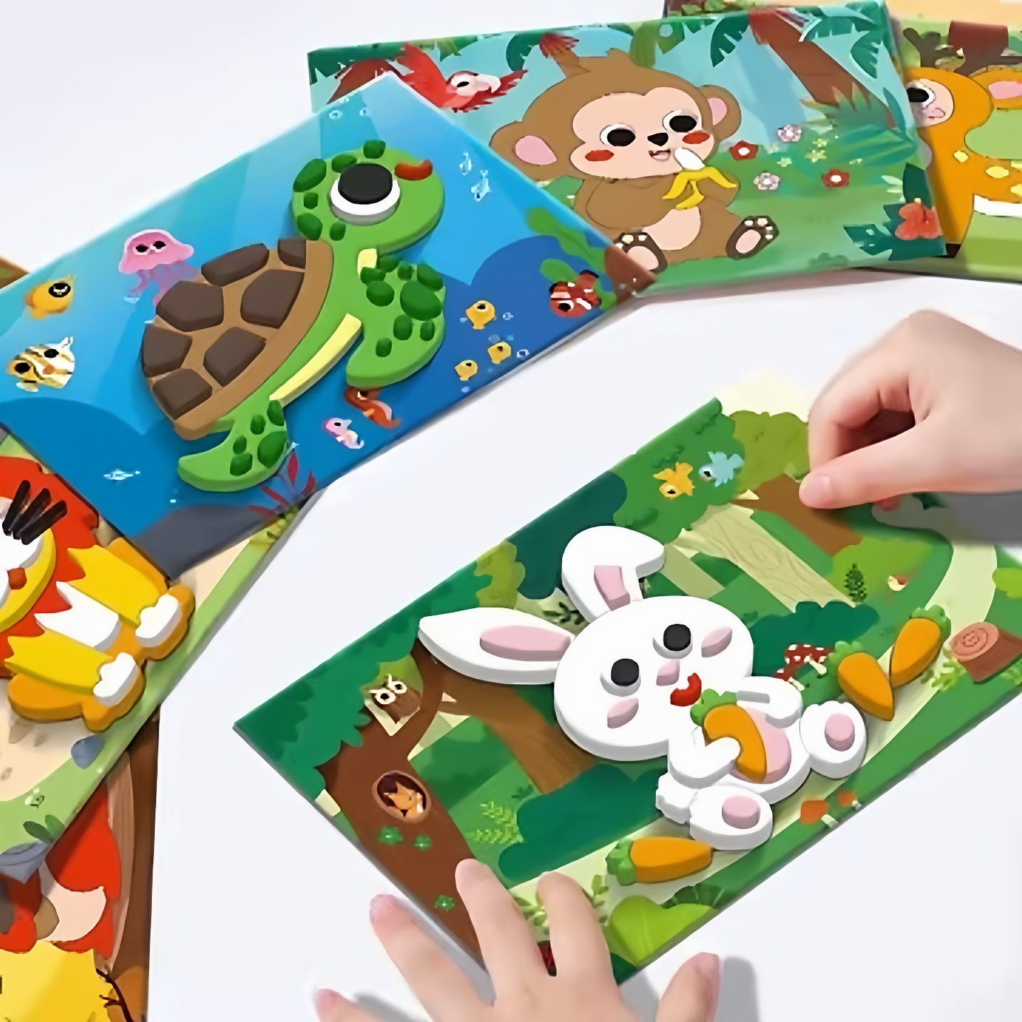 儿童动物eva立体贴画幼儿园手工diy3d制作材料包男女孩贴纸玩具