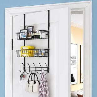 门后挂钩挂衣架免打孔挂架门上收纳神器超薄置物架背后卫生间防盗