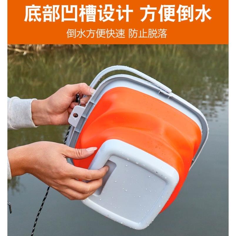 户外带盖折叠打水桶钓鱼装鱼桶大小号车载旅行洗车桶家用收纳硅