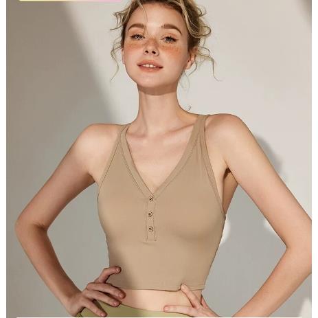 运动背心女防震跑步带胸垫瑜伽服上衣美背普拉提训练健身内衣外穿