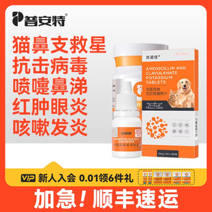 普安特猫鼻支治疗药赖氨酸猫咪眼药水滴眼液消炎打喷嚏鼻涕流眼泪
