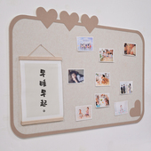快乐爱心房间墙面遮丑装 饰毛毡板照片墙客厅高级感相片墙留言板