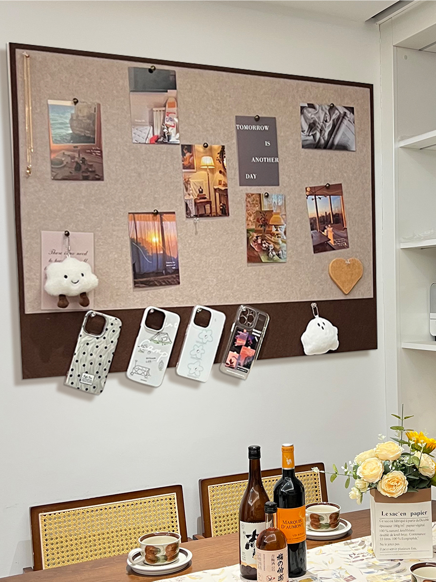 免打孔照片墙毛毡墙贴自粘贴不伤墙留言板宝宝照片展示墙公告栏