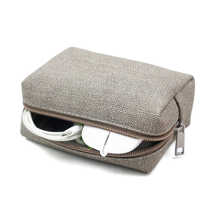 笔记本电源适配器收纳包鼠标保护套数码配件便携包仿布纹硬盘内胆包适用苹果MacBook Surface 华为电源