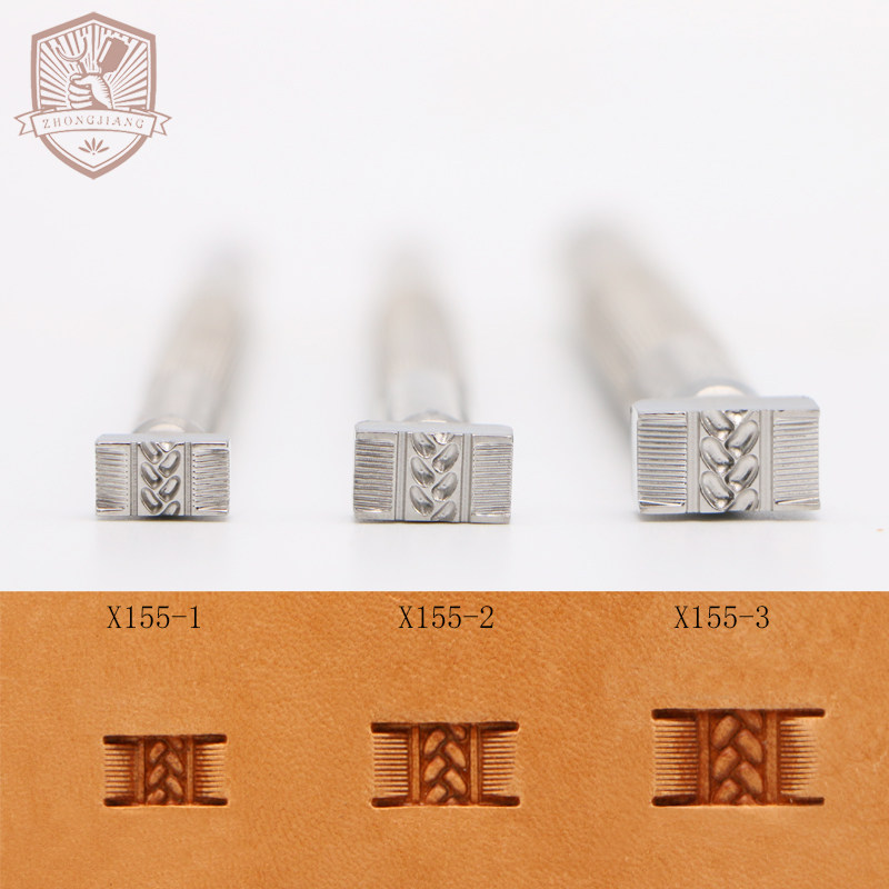 X155-3/X155-2/X155-1 麦穗席纹 众将不锈钢 皮雕印花工具