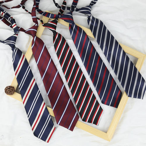jk纯色条纹商务领结女蝴蝶结免打领带斜纹制服校服日系衬衫学院风