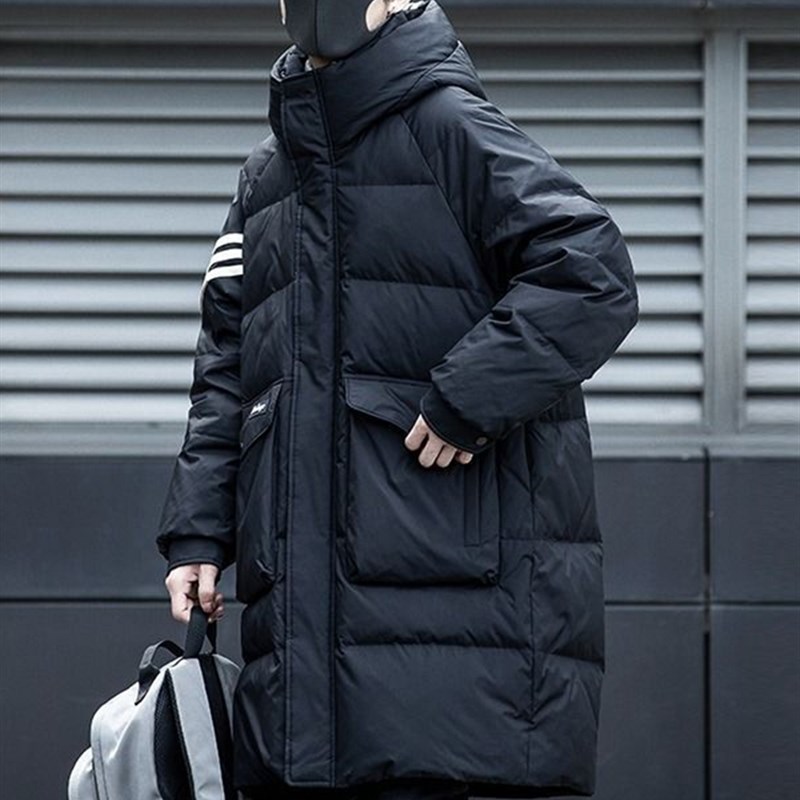 中长款羽绒服男冬季潮牌2025新款加厚白鸭绒保暖男士连帽外套高端