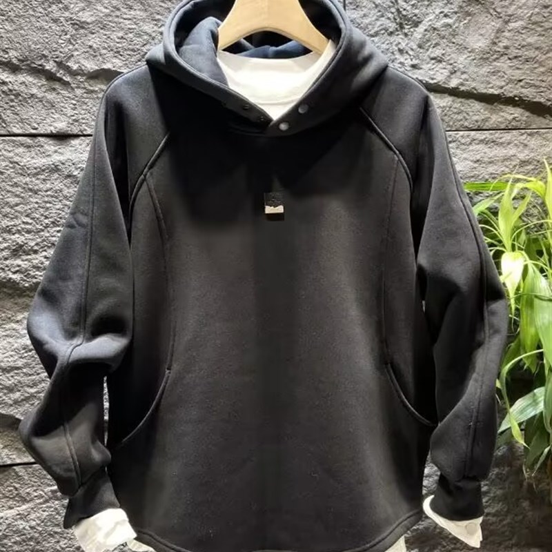 MAROLIO~尽显青春活力!美式休闲连帽卫衣男秋冬季加绒保暖上衣潮