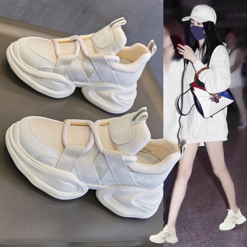 潮牌时尚内增高老爹鞋女士2026夏季新款小白鞋厚底潮流百搭休闲鞋