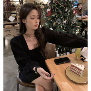 针织洋装 女装 女秋冬 新年战袍喜庆本命年红色时尚 2023新款