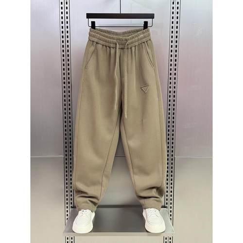 MAROLIO~质感爆棚！潮流直筒纯色卫裤男士2025秋冬加绒保暖休闲裤