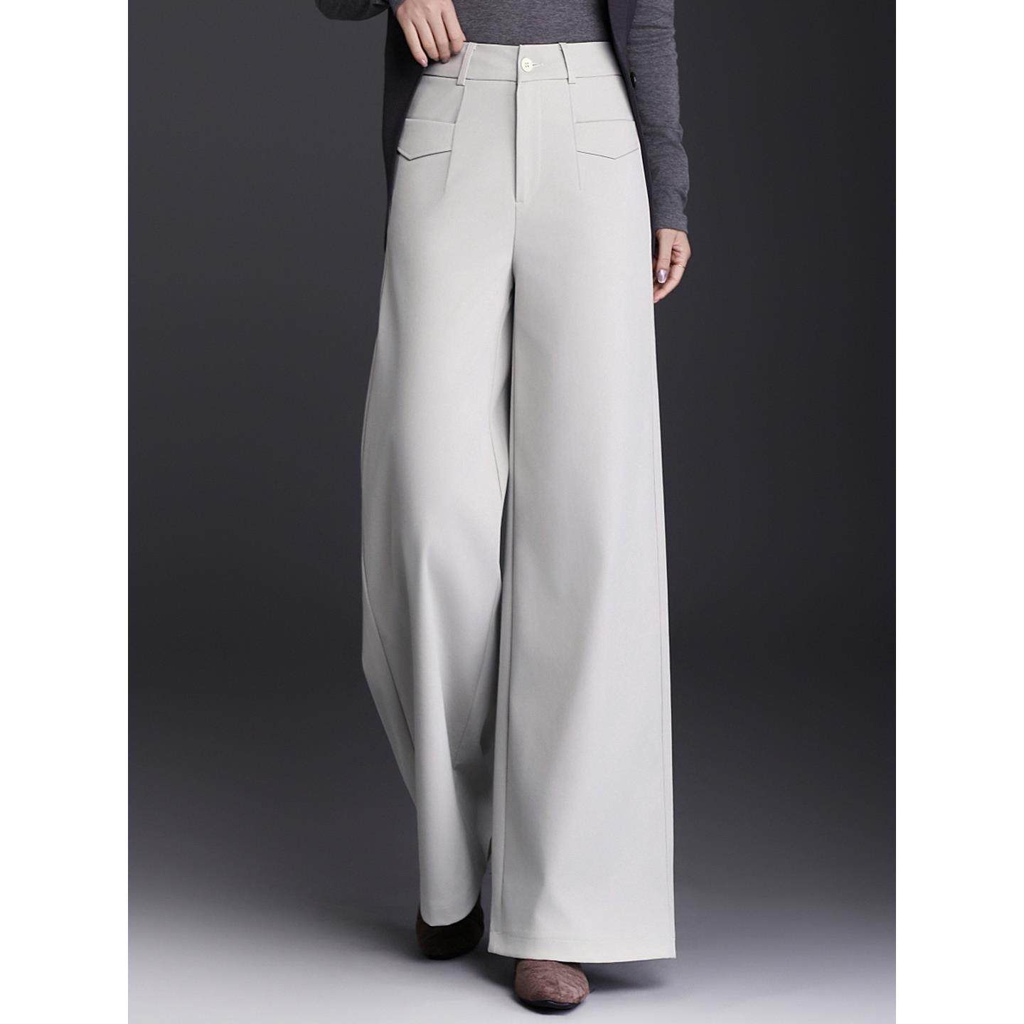 今年流行爆款长裤女2025春秋新款大码高腰窄版直筒宽松西装阔腿裤