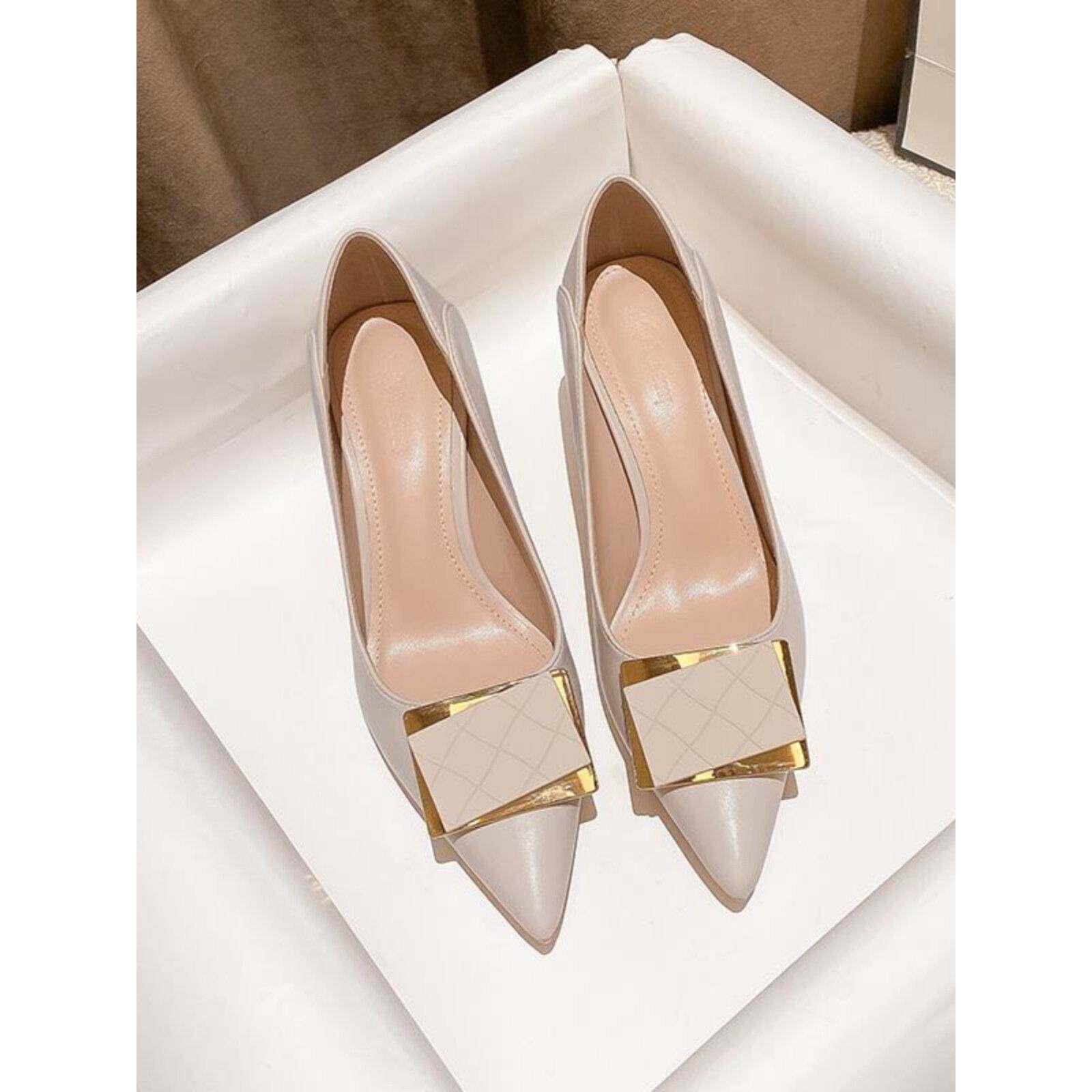 店主自留新款~真皮细跟高跟鞋女2025春季配裙子气质尖头浅口单鞋