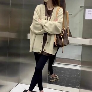 女外套韩版 针织开衫 宽松外穿显瘦百搭毛衣 女装 秋冬2023新款