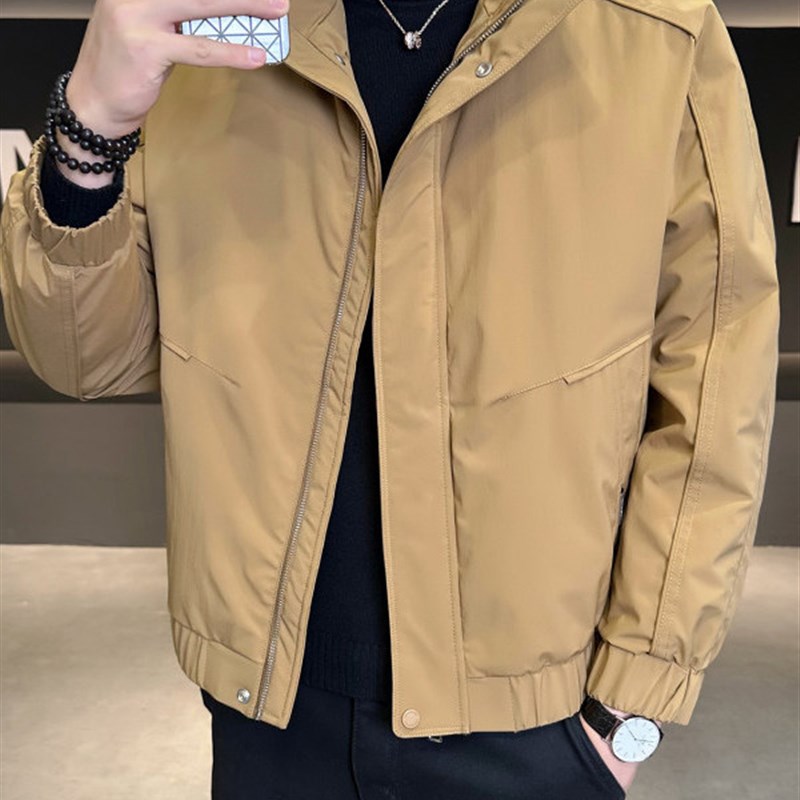 TWG白鸭绒羽绒服男冬季轻薄潮牌2025年新款纯色修身羽绒袄子外套