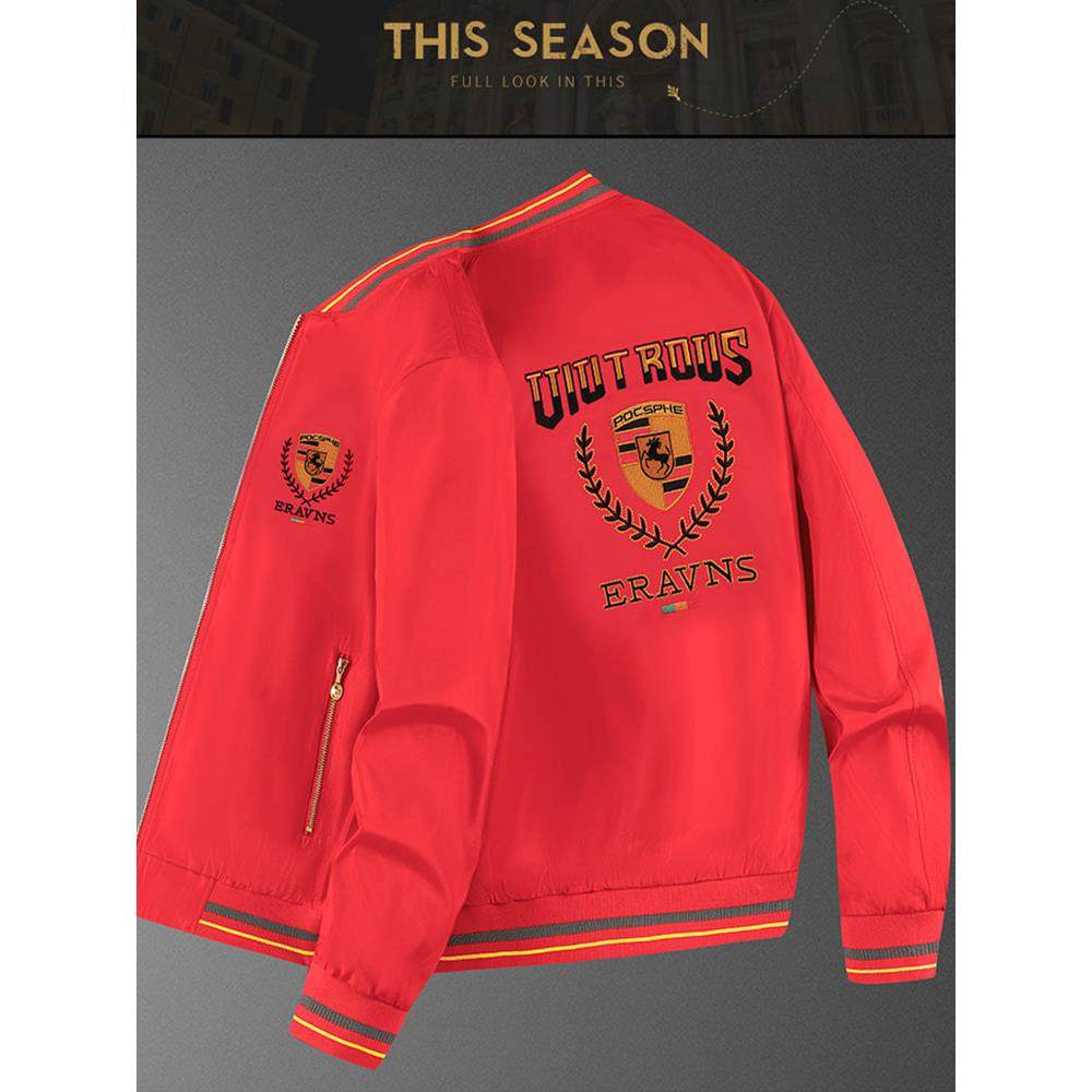 欧洲站男士正品高端轻奢潮牌重工时尚韩版刺绣酷奇飞行员夹克