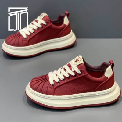 香港ITMY3 冬季新款男鞋皮面运动时尚面包鞋厚底增高轻便休闲鞋子