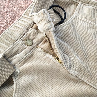 显瘦老爹裤 灯芯绒裤 宽松罗卜裤 粗条绒九分哈伦裤 子女秋冬新款