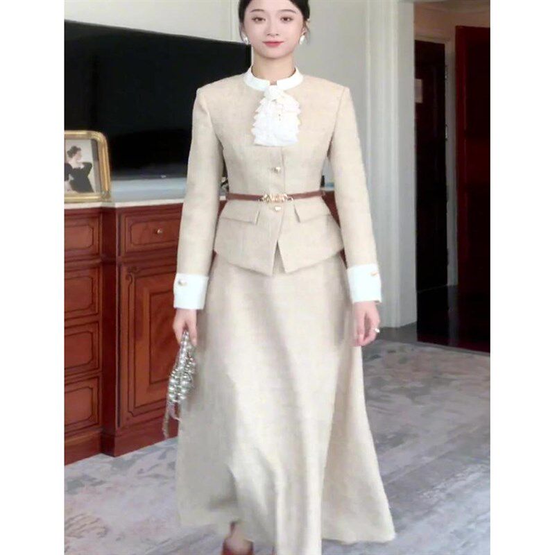 2025春装新款法式小香风套装女高级感气质名媛半身裙两件套
