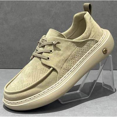 男鞋秋季2025新款透气冰丝布鞋男款休闲鞋软底轻便厚底潮流板鞋子