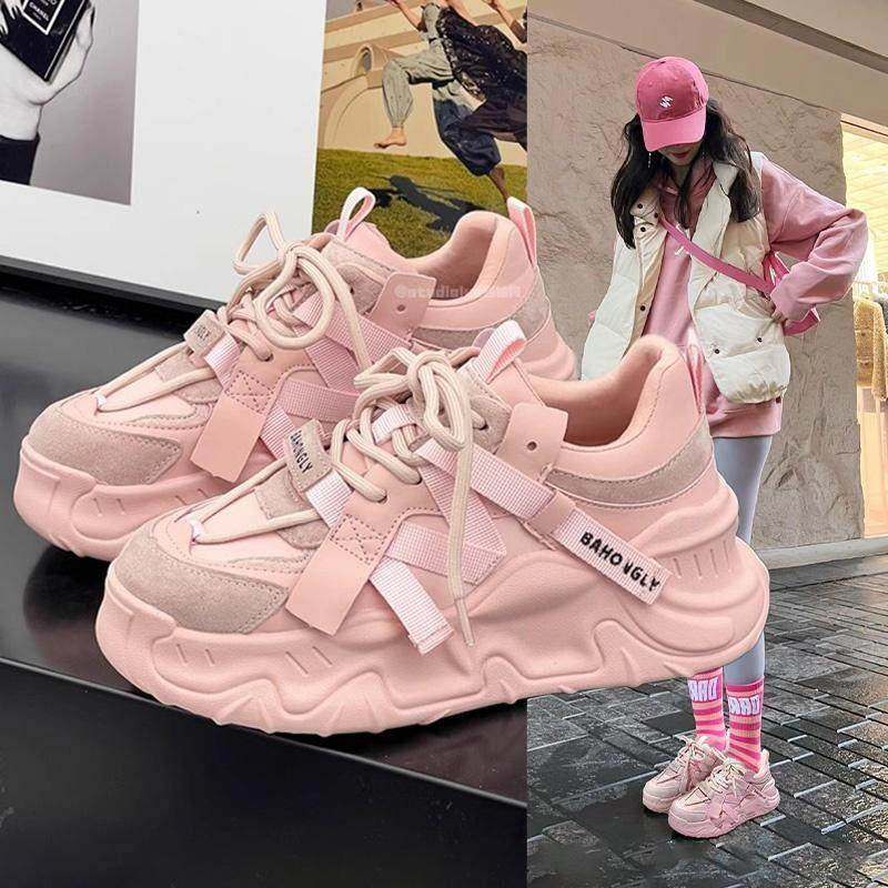 香港厚底运动鞋女2025春秋新款增高单鞋休闲百搭小个子松糕老爹鞋,女鞋,老爹鞋,淘宝优惠券,粉丝福利购,淘宝优惠卷