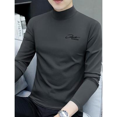 MAROLIO~男士打底衫纯棉秋冬加厚莫代尔半高领长袖t恤上衣服内搭