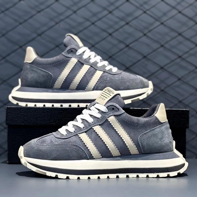 香港潮牌男鞋2025冬新款覆古男鞋韩版休闲厚底增高老爹鞋加绒板鞋