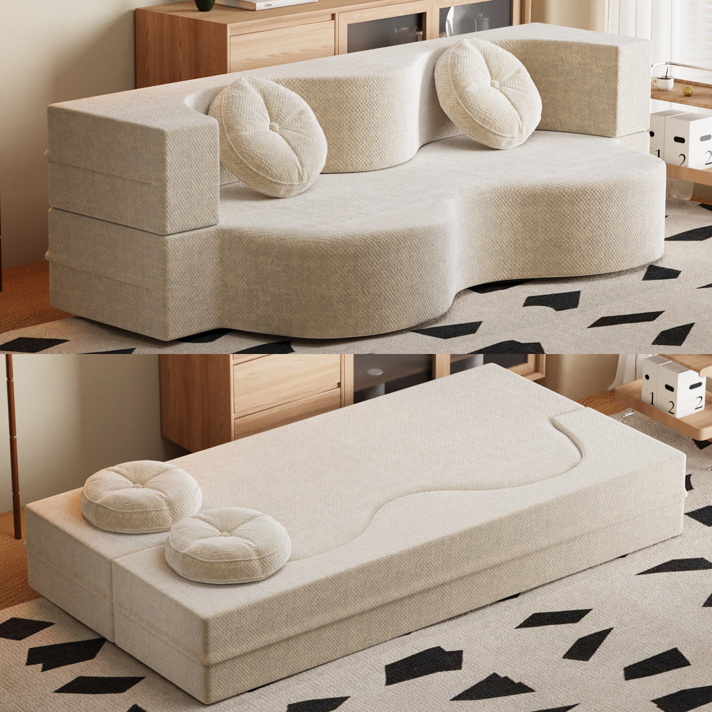 模块压缩折叠沙发床一体两用新款小户型卧室客厅单双人懒人榻榻米