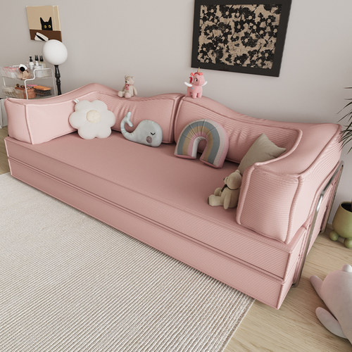 模块布艺海绵压缩沙发床折叠两用新款客厅房间双人三人懒人榻榻米