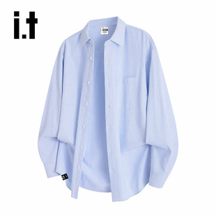 春秋季 it：izzue官方长袖 衬衫 男款 宽松休闲商务上衣男6M 2026新款