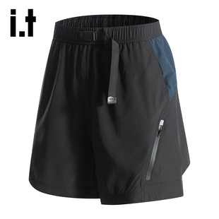 男6M 夏日户外休闲优选抗皱清爽短裤 it：izzue官方男款 直筒五分裤