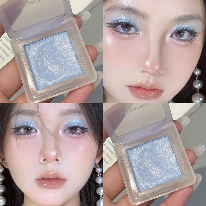 正品Baby碎钻蓝色系眼影～清冷小烟熏薄荷蓝色眼影盘绿色单色爆闪