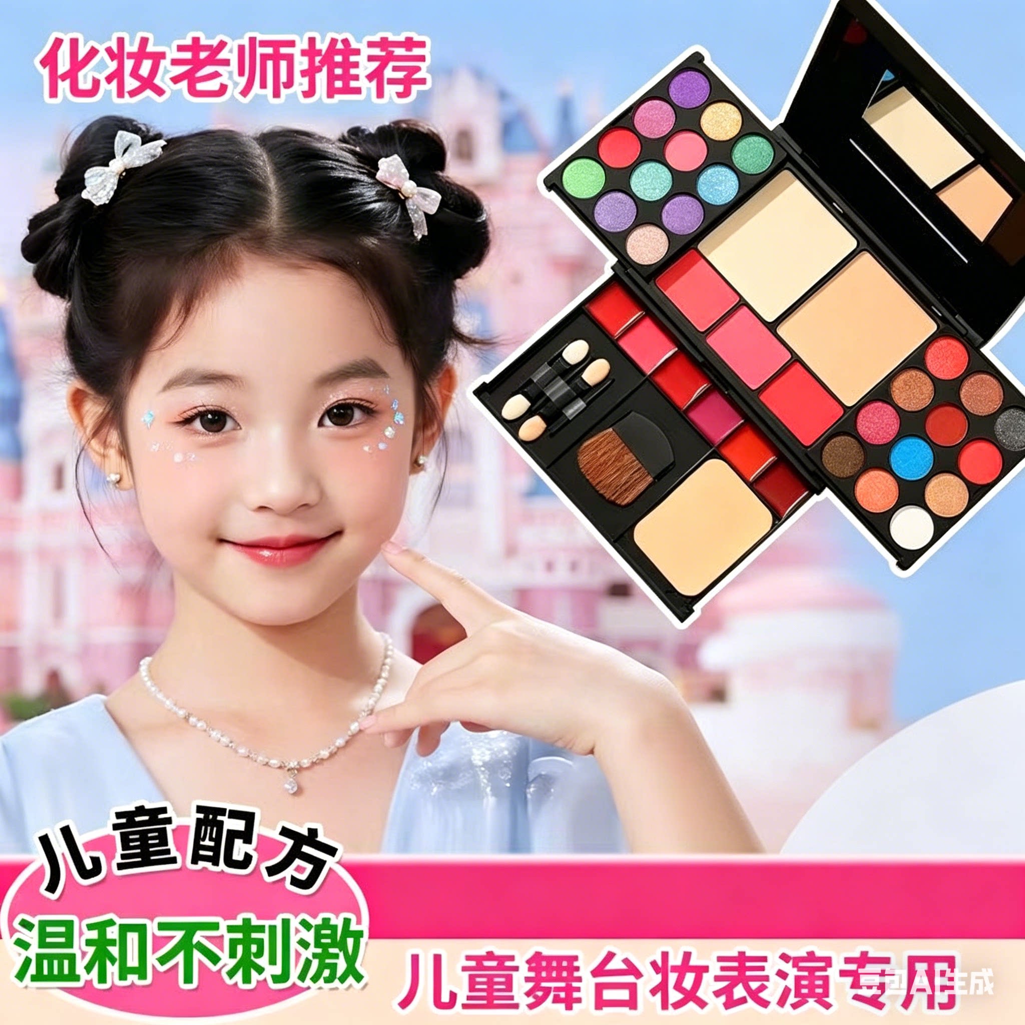 正品六一儿童节学生朋友女孩舞台演出表演化妆品全套装彩妆无毒亮