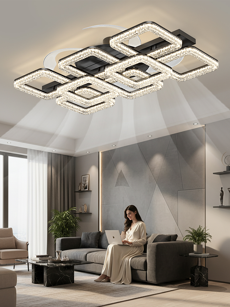 2025新款隐形风扇灯客厅灯吸顶灯轻奢现代简约餐厅吊扇灯全屋灯具