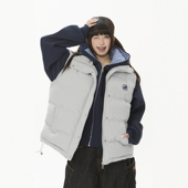 零碎岛屿美式 加厚连帽外套棉衣 复古原创假两件拼接棉服男女冬季