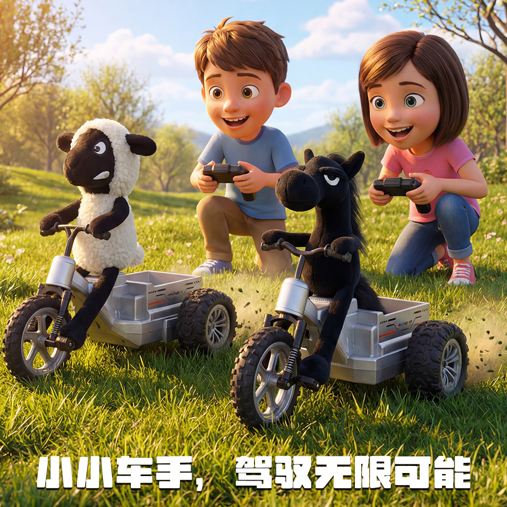 2026新款儿童遥控小羊三轮脚踏车动物玩具男孩礼物RC专业漂移越野,玩具/童车/益智/积木/模型,仿真/动物玩偶,淘宝优惠券,粉丝福利购,淘宝优惠卷