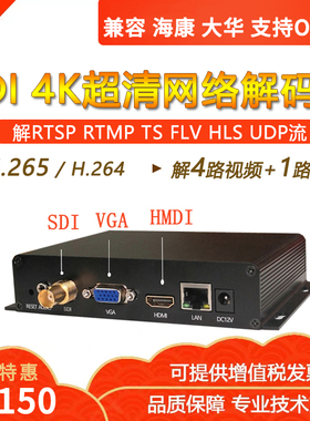 h265 sdi网络视频解码器4k rtmp udp srt网络转sdi输出解海康大华