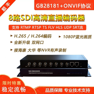rtmp srt推流监控接nvr 器1080P低延时直播rtsp 8路sdi视频编码