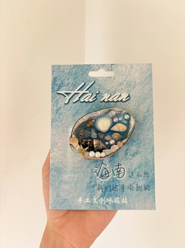 海南特色原创手作贝壳冰箱贴三亚旅游伴手礼海星海洋风天然鲍鱼壳