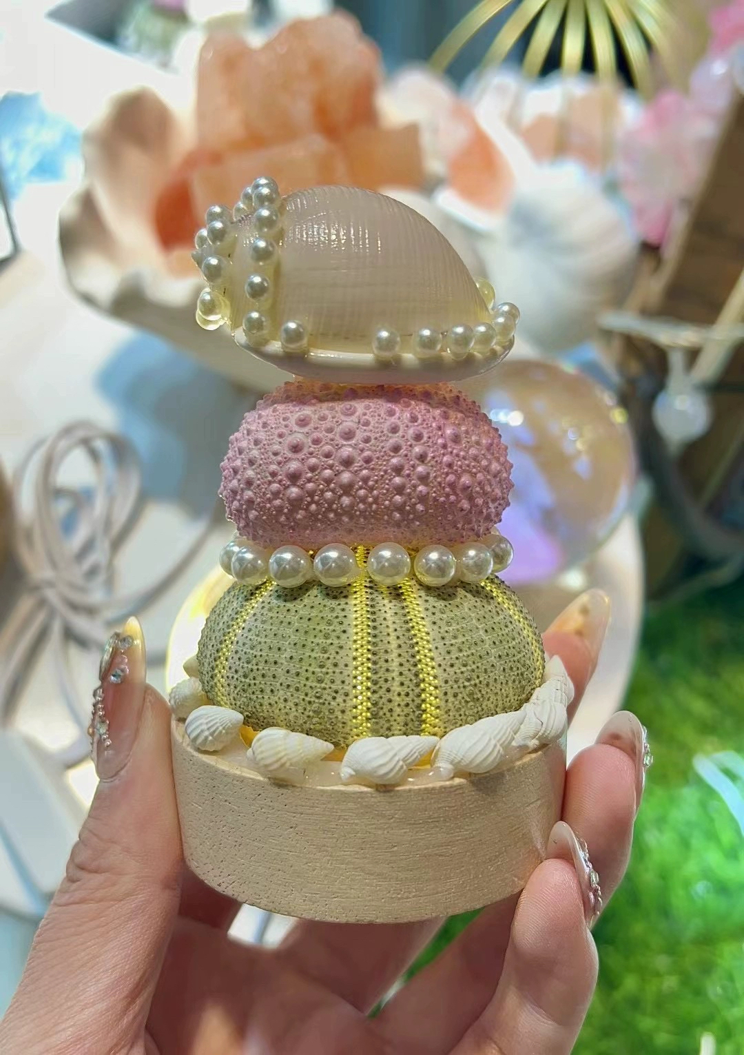 海南三亚威海特色伴手礼原创手作天然海胆海螺珍珠贝壳氛围灯礼物