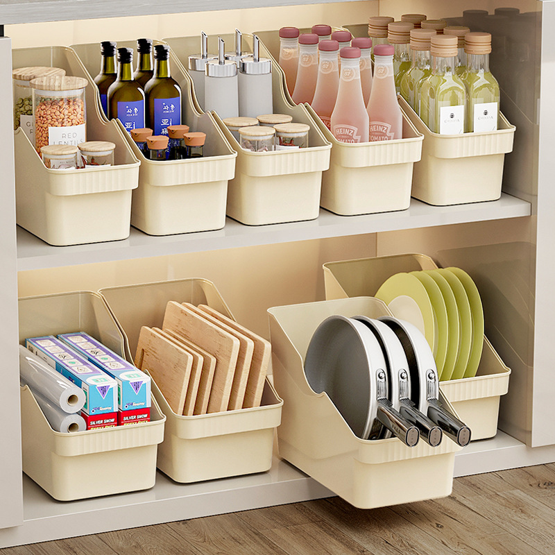 日式厨房分隔盒塑料橱柜储物盒组合家用杂物收纳盒桌面收纳整理盒
