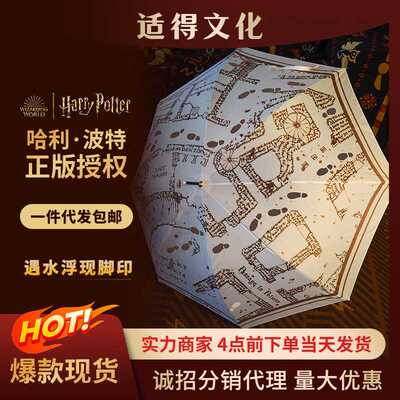 华纳正版授权哈利波特活点地图遇水变色雨伞直柄长柄伞原创周边