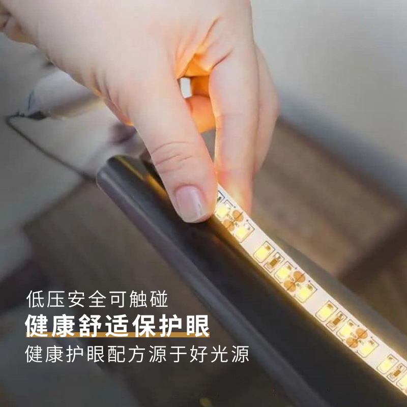 现货2835灯带 8MM橱柜展柜3500K暖白自粘12v低压线性2835单色灯带