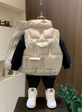 儿童马甲男童外穿冬季2025新款小男孩秋冬装坎肩宝宝加厚棉衣背心