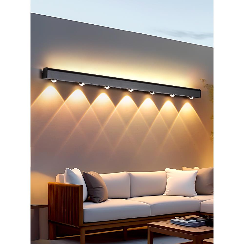 户外接电长条墙壁灯氛围山丘洗墙围墙照明露台庭院背景墙防水壁灯