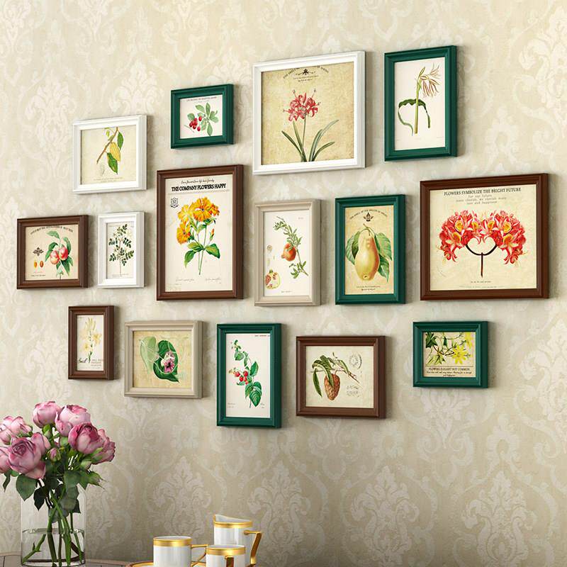 照片墙装饰实木相框墙免打孔组合相框挂墙墙上相片墙创意网红相簿