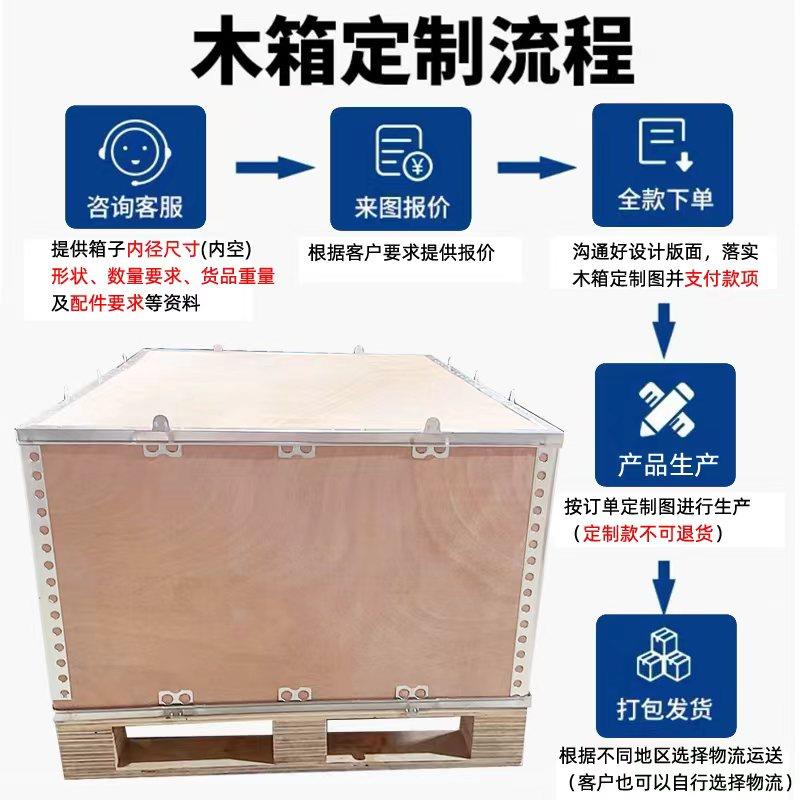 定制木箱子不锈钢带卡扣汽配工业快递物流免熏蒸出口包装木箱定做