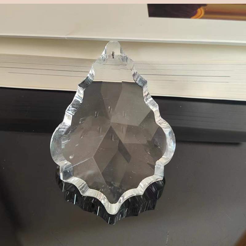 机磨枫叶水晶灯配件水晶珠帘吊坠 婚庆圣诞酒店工程灯配件