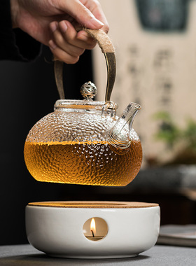 陶瓷温茶器蜡烛煮茶炉花茶壶保温加热炉玻璃茶壶加热底座温茶炉
